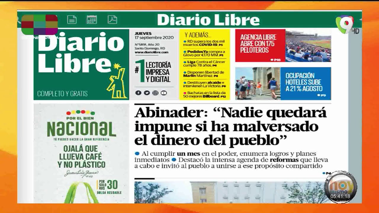 Infórmate Con Las Portadas De Los Principales Periódicos De Hoy 17 De Septiembre Del 2020