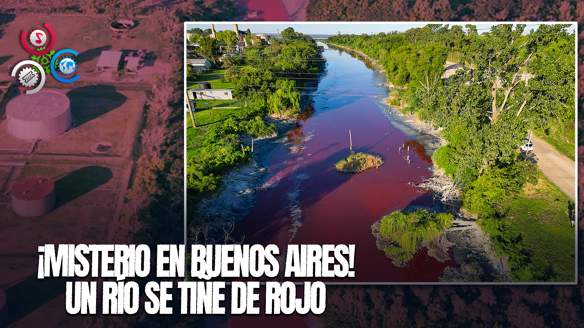Río Sarandí en Buenos Aires, Se Tiñe Completamente De Rojo