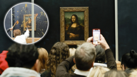 Activistas Arrojan SOPA A La Mona Lisa Para Exigir Un Sistema Alimentario Sostenible
