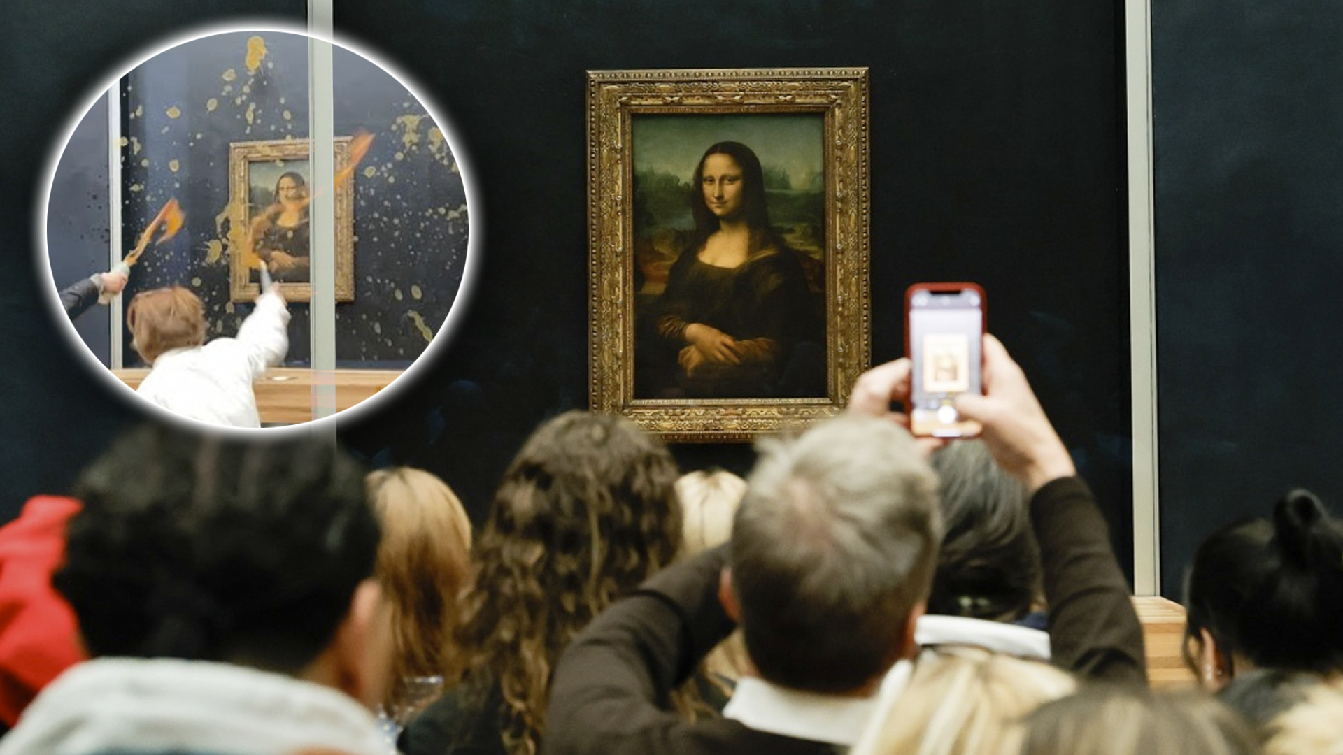 Activistas Arrojan SOPA A La Mona Lisa Para Exigir Un Sistema Alimentario Sostenible