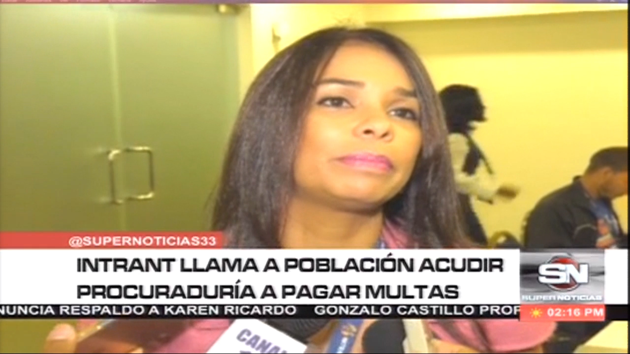 Intrant Llama A Población Acudir A La Procuraduría Para Pagar Multas