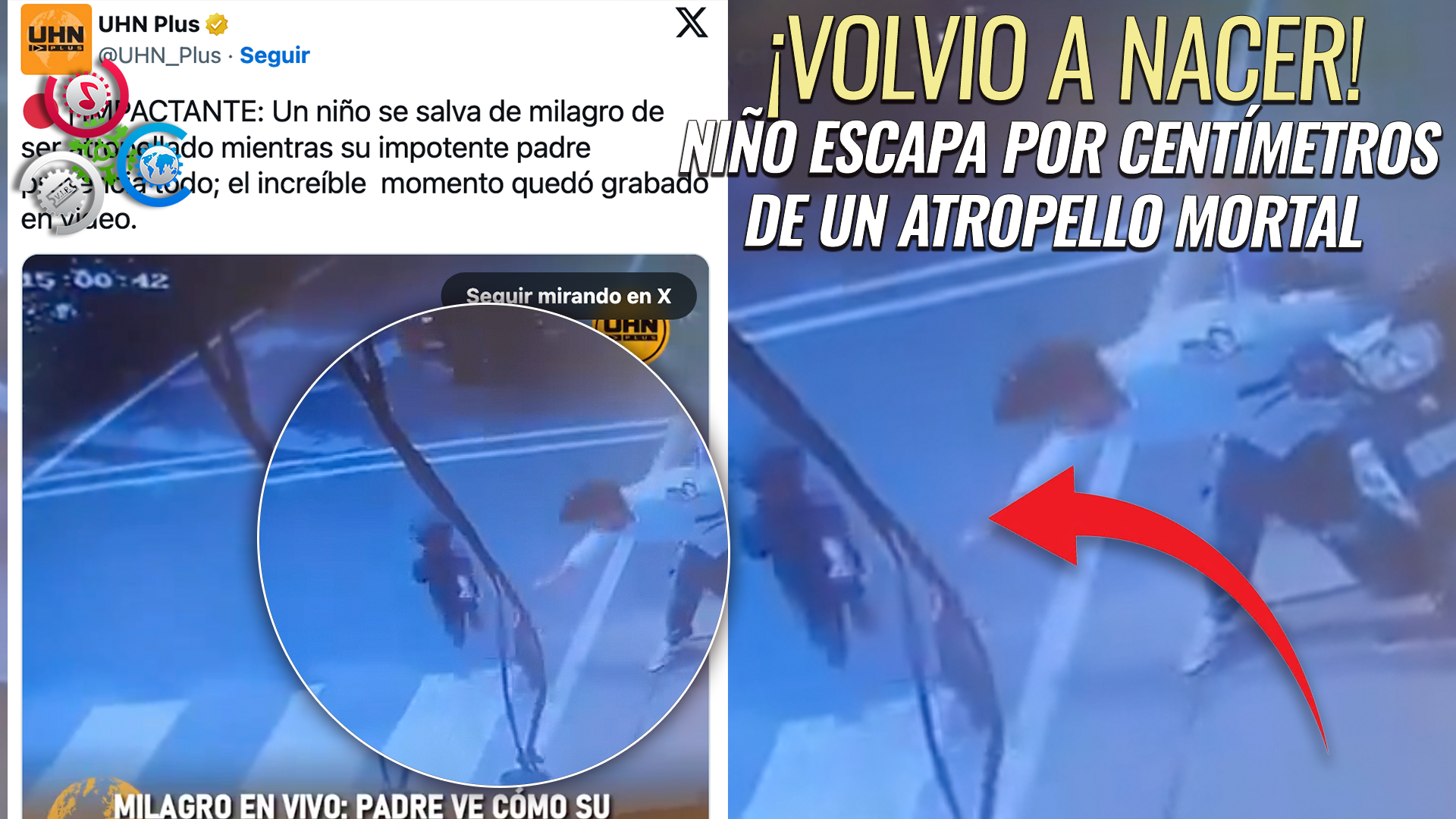 ¡Niño Se Salva Milagrosamente De Ser Atropellado Frente A Su Padre!