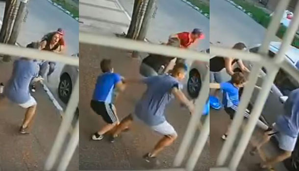 Un Niño Patea A Un Ladrón Para Defender A Su Madre De Un Robo