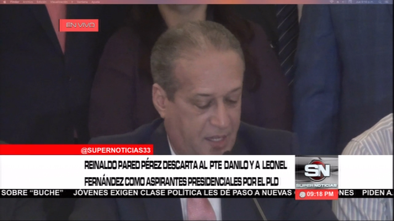 Reinaldo Pared Pérez Descarta Al Pdt. Danilo Y A Leonel Fernández Como Aspirantes Presidenciales Por El PLD