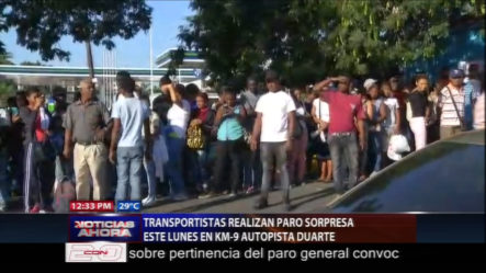 Transportistas Realizan Paro Sorpresa Este Lunes En KM-9 Autopista Duarte