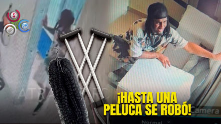 Captan En Cámaras A Hombre En Muletas Robando En Vivienda De Santo Domingo Oeste