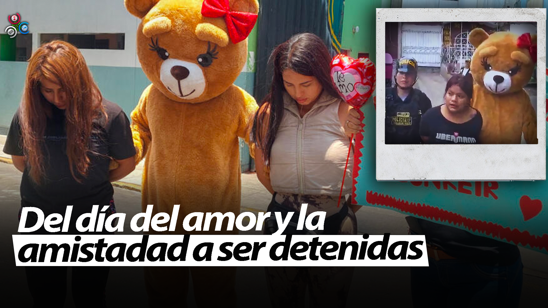 Vestido De Oso Y Con Flores En Mano Policía Atrapa Vendedoras De Sustancias Ilícitas