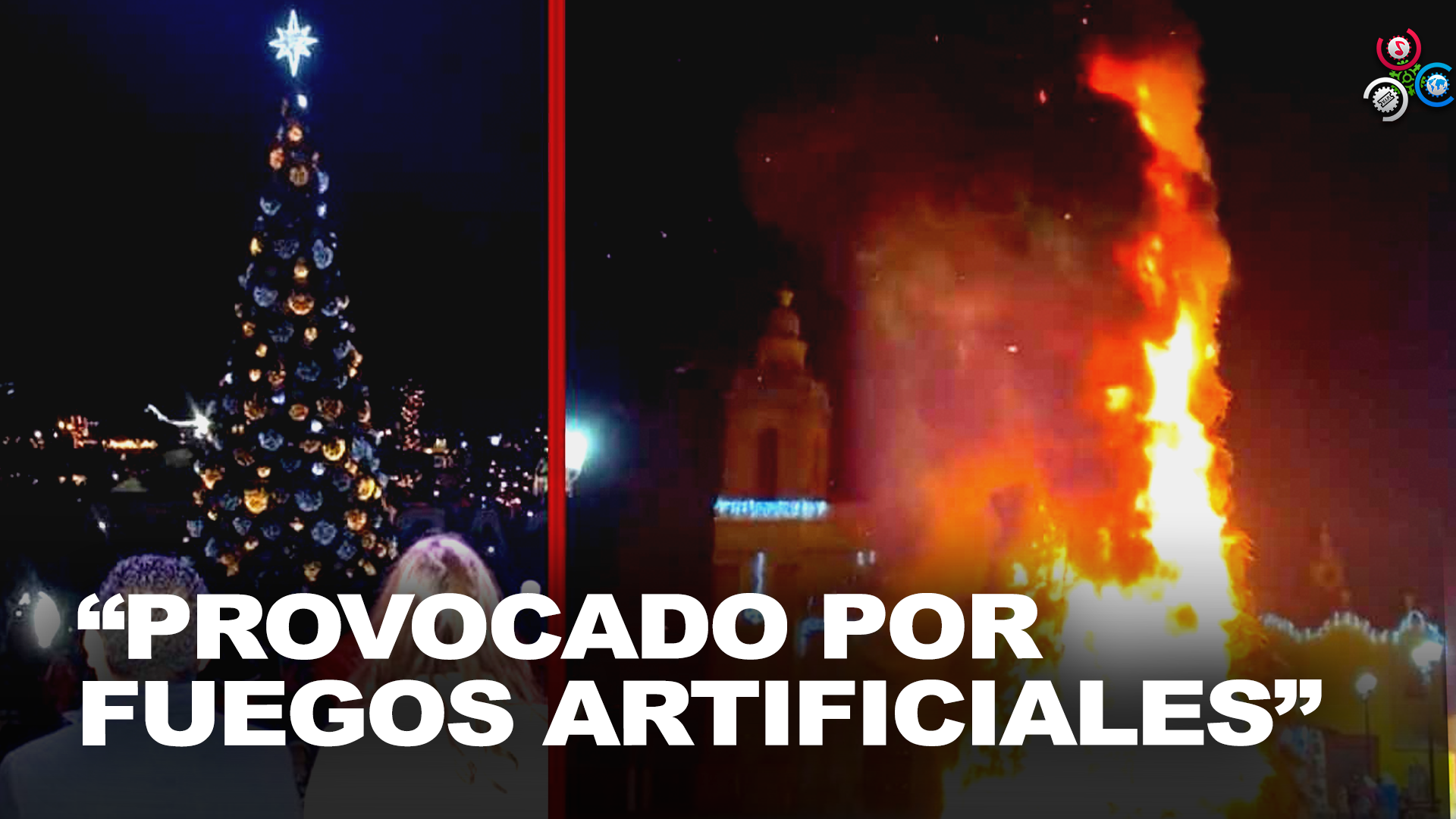 SE INCENDIA PINO DE NAVIDAD POR FUEGOS ARTIFICIALES EN MÉXICO