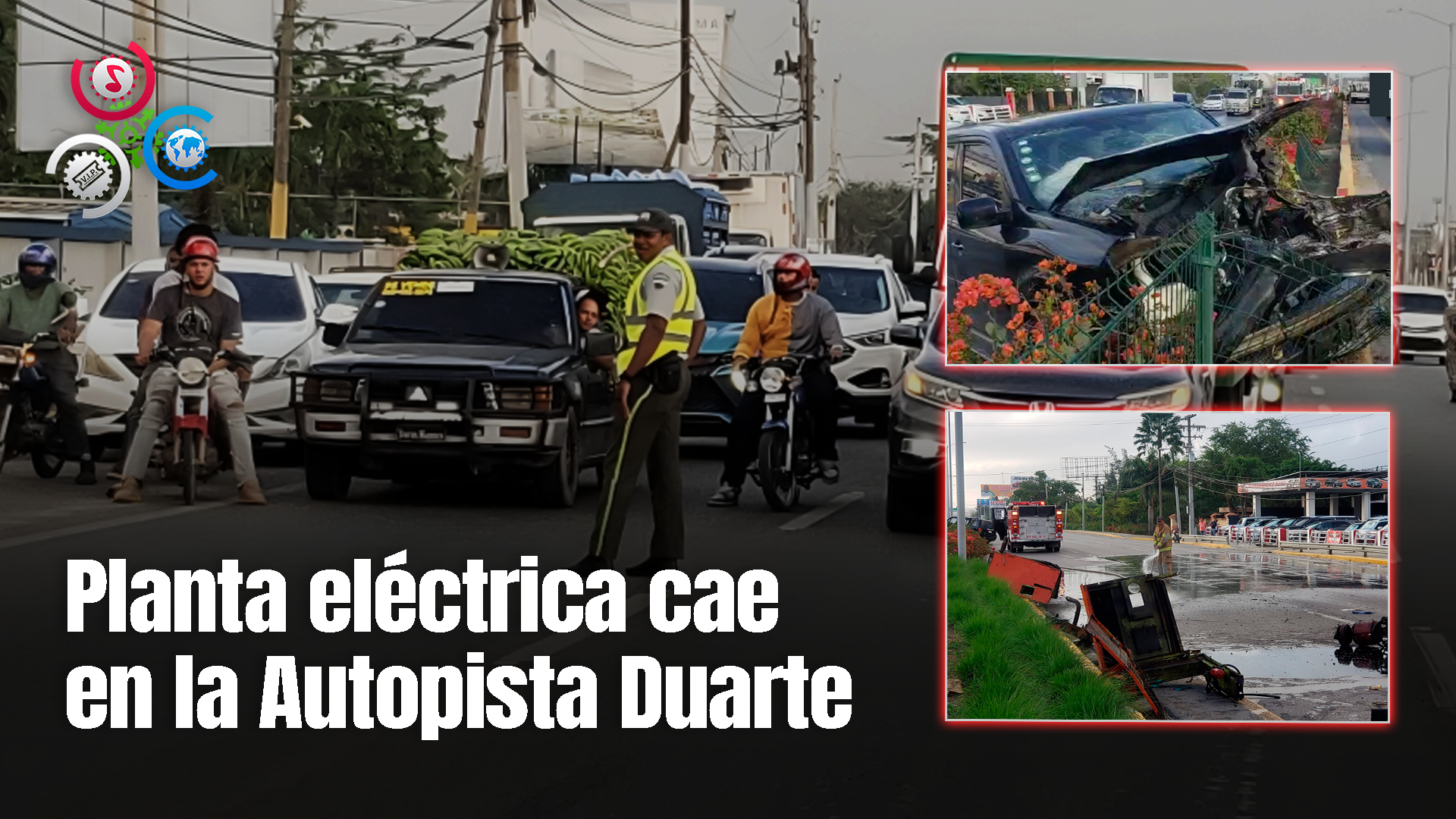 Planta Eléctrica Se Desprende De Una Patana, Impactando Una Yipeta Y Dejando Un Herido