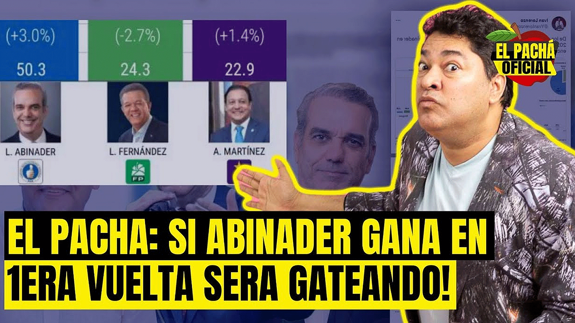 EL PACHA: SI ABINADER GANA EN 1ERA VUELTA SERA GATEANDO