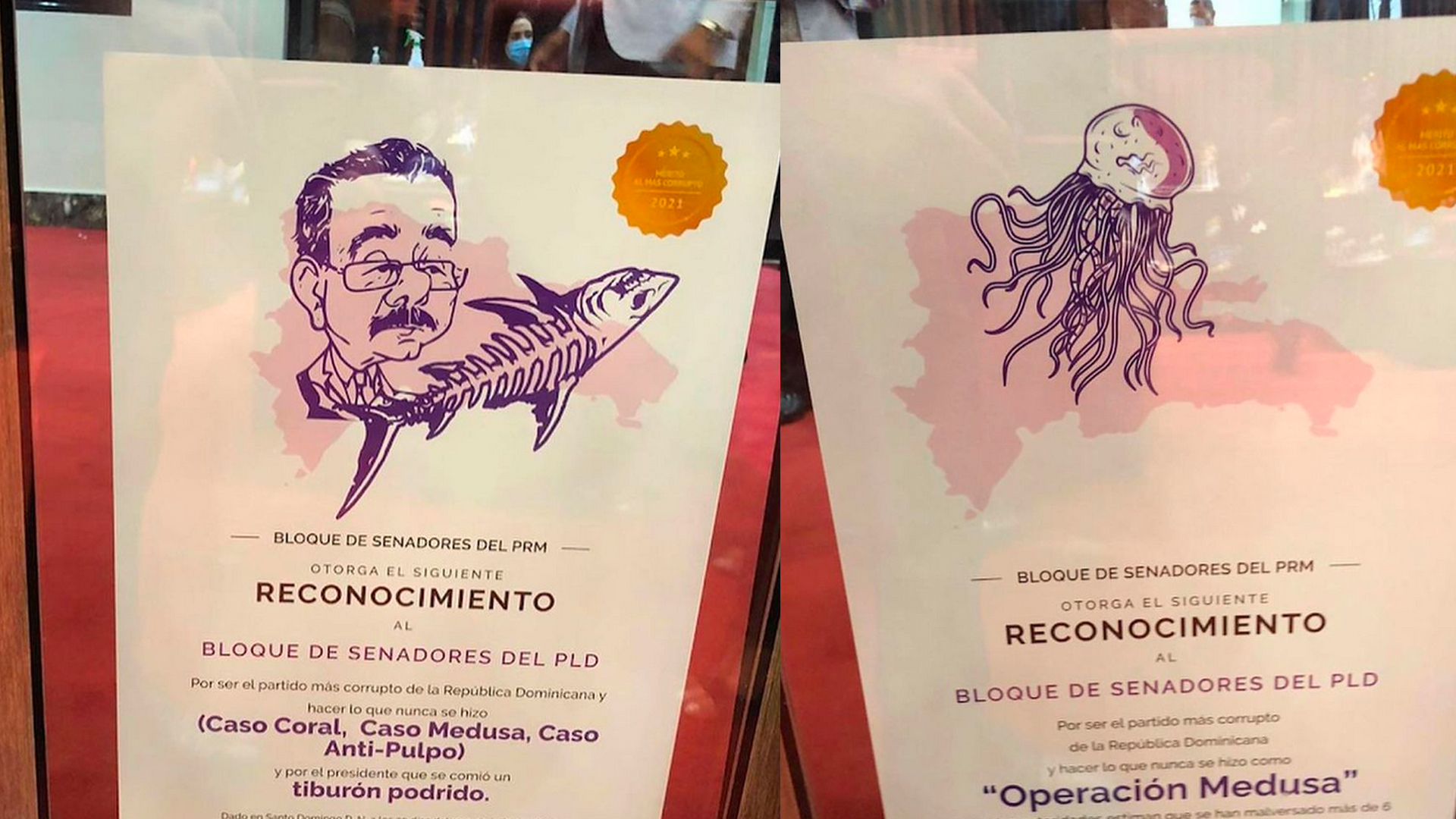 Senadores Del PRM Entregan Reconocimientos Al PLD Por “Ladrones”