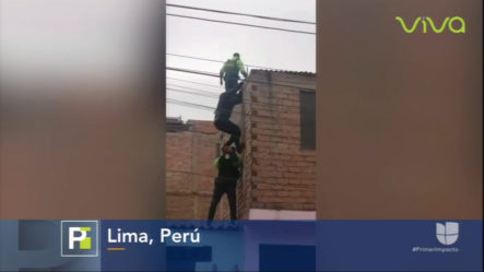 En Perú, Policía Se Desploma Sobre El Techo De Una Vivienda Mientras Perseguía A Unos Ladrones
