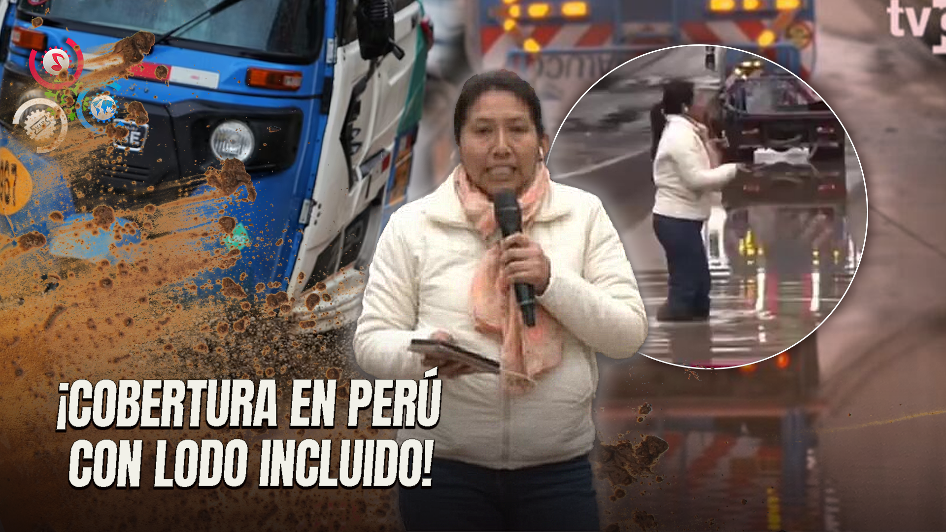 Reportera Termina Bañada De Lodo Tras Imprudencia De Conductor Que Intentó Cruzar En Su Vehículo