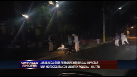 En Jarabacoa Tres Personas Heridas Al Impactar Una Motocicleta Con Un Reten Policial
