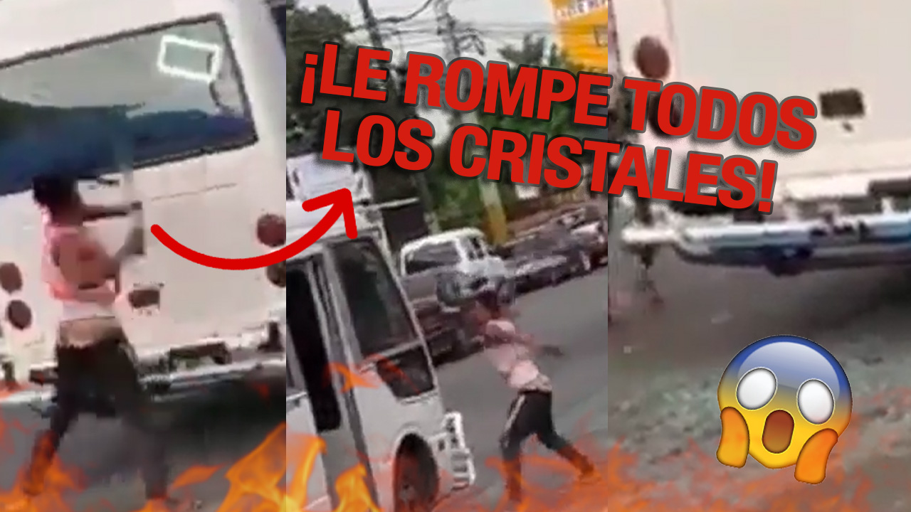 ¡Le Rompe Todos Los Cristales Con Un Machete! Enfrentamiento Entre Un Camionero Y Un Guaguero