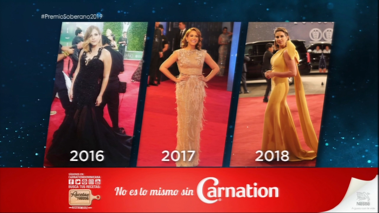 Comparaciones De Vestuarios De Años Anteriores De Pamela Sued, Yelitza Lora Y Nashla Bogaert En La Alfombra Roja De Premios Soberano 2019