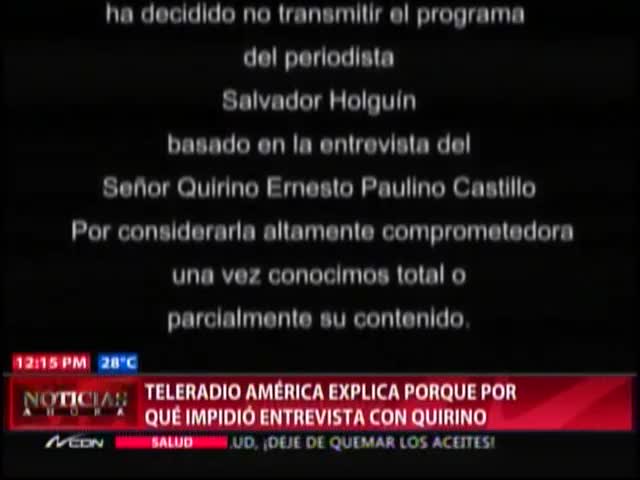 Teleradio América Explica Por Qué Impidió Transmisión De La Entrevista De Quirino #Video