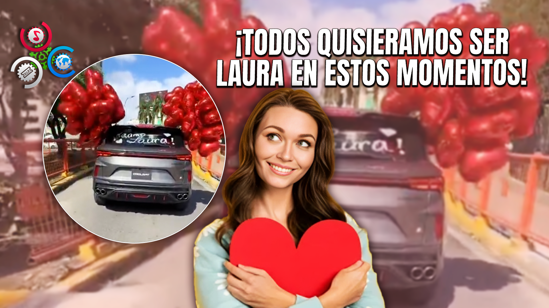 ¡Que Bonito!: Video De Jeepeta Llena De Globos Rojos Con Mensaje “Te Amo, Laura” Se Vuelve Viral
