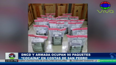 DNCD Y La Armada Ocupan 90 Paquetes De Presumible Cocaína En Las Costas De San Pedro