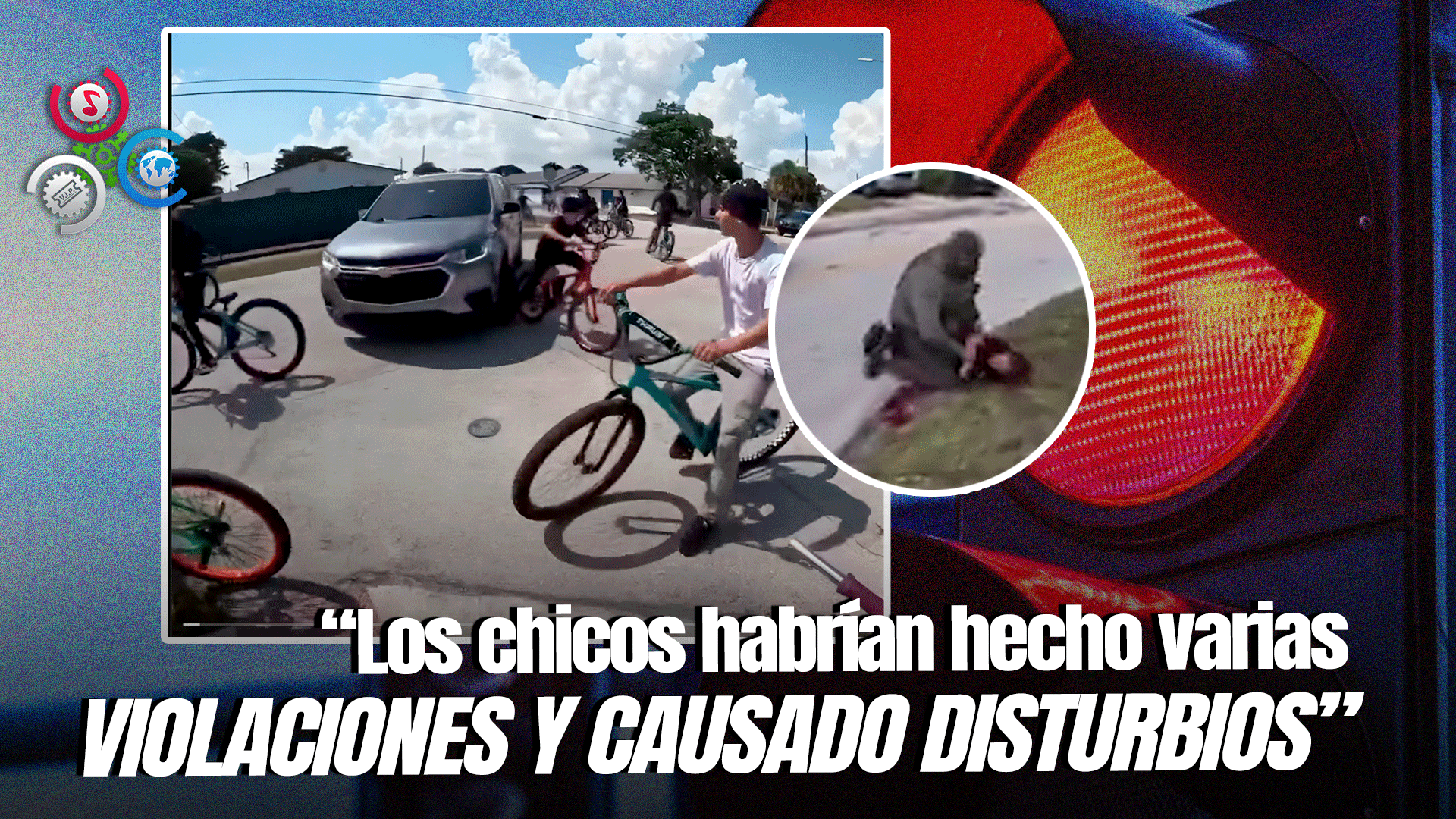 Policía Casi Atropella Y Derriba Brutalmente A Un Niño Que Manejaba Bicicleta Junto A Otros En Florida