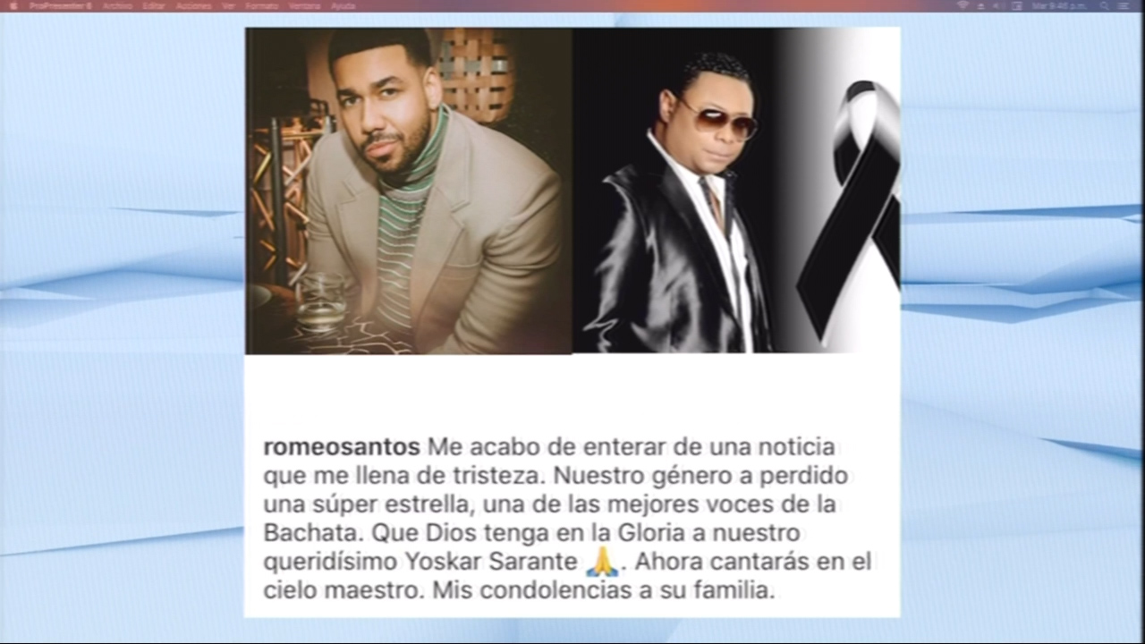 Gran Pesar Entre Artistas Por La Muerte De Yoskar Sarante